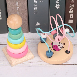 Ensemble de jouets en bois pour bébés et tout-petits, jouets éducatifs de tri de formes, blocs de construction empilables, xylophone, <span class=keywords><strong>labyrinthe</strong></span> de perles, jouets d'apprentissage - Product Image 3