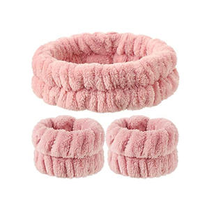 Juego <span class=keywords><strong>de</strong></span> Tres Piezas <span class=keywords><strong>de</strong></span> Diadema y Muñequera Suaves para Lavado Facial Diario para Mujeres y Niñas - Product Image 5