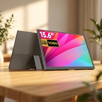 Moniteur LED portable 15,6 pouces ultra-fin 1080P TN, écran d'extension pour ordinateur portable de jeu, 60Hz, USB-C, haut-parleur intégré pour PS5