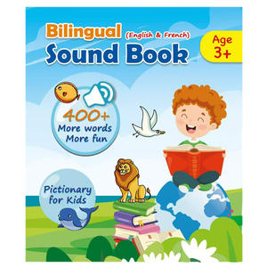 Libro Educativo Bilingüe Francés Español Inglés con Sonidos para Bebés, Juguete Musical Interactivo para el Aprendizaje Temprano con Audio en Plástico - Product Image 5