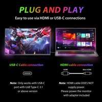 Monitor Portátil de 18.5 Pulgadas, 100Hz, IPS 1080p, USB C HD, Disponible en EE. UU. y la UE, Pantalla Secundaria para Juegos, para Laptop, PC, PS5, Xbox, MacBook, OEM, ODM