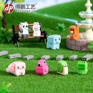 ของตกแต่งรูปสัตว์ขนาดจิ๋ว รูปทรงลูกบาศก์ แพนด้า กระต่าย ช้าง กบ ทำจากเรซิ่น รูปทรงเรขาคณิต ของตกแต่งโต๊ะทำงาน ของตกแต่งห้องนั่งเล่น ของขวัญวันเกิด - Product Image 2
