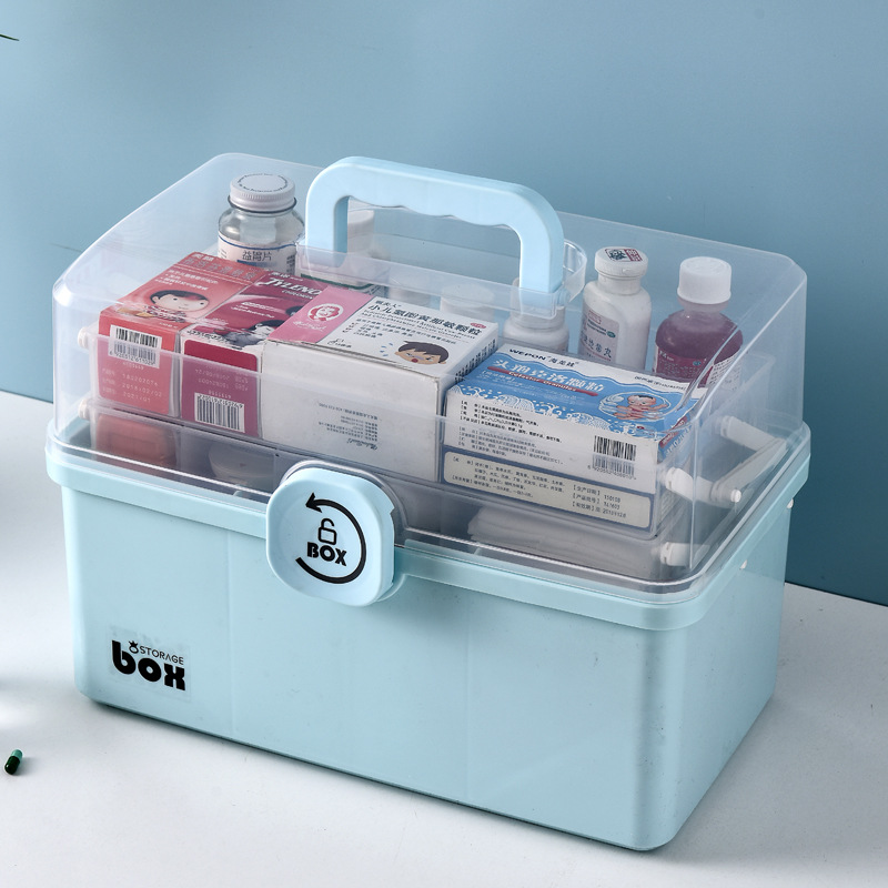 Medication Storage with Portable Handle,First Aid Safe Medication Storage Box for Family Use Emergency Medicine Case Organizer