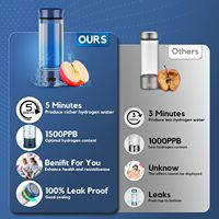 Bouteille Intelligente Portable, Générateur d'Eau à Hydrogène SPE PEM, Bouteille Ionisée à Hydrogène 400 ml, Tasse d'Eau Riche en Hydrogène pour la Santé