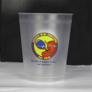 Gobelet flexible givré à <span class=keywords><strong>cadre</strong></span> floral linéaire 10oz Frost Flex - Product Image 5