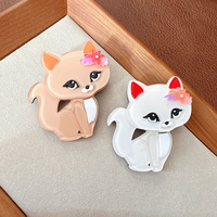 Bijoux à la mode acétate Animal chat forme revers broche broche coloré acrylique dessin animé chat broche pour femmes fille