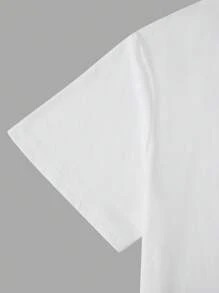 Factory for customizable crew neck short-sleeved shirts and drawstring waist shorts with letter and palm <b>tree</b> prints.F10 - Product Image 6