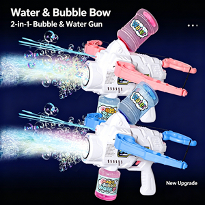 Pistola de Burbujas y Lanzador de Agua 2 en 1 con Luces LED de Colores y Abundantes Burbujas para Niños, Juego al Aire Libre de Verano - Product Image 2