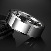 Anneaux de tungstène de base de 8mm 8mm bande de fiançailles de mariage en carbure d'argent gravé personnalisé hommes femmes anneaux de déclaration de mode