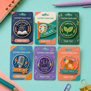 Juego de Insignias Metálicas Esmaltadas Personalizadas para Clubes Universitarios, para Eventos Estudiantiles con Temáticas de Música y Arte, Insignias de Aleación de Zinc Chapadas en Oro - Product Image 2