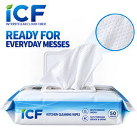 Lingettes nettoyantes pour cuisine à marque privée, avec couvercle à clapet, en fibres Interstellar Cloud, pour cuisinière, hotte, évier de comptoir et robinet
