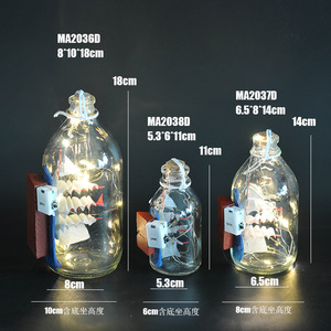 Barco de vela de 11cm y 14cm en botella, miniaturas, figuritas de <span class=keywords><strong>cristal</strong></span> de jardín de hadas, botella de deriva, accesorios de decoración del hogar de escritorio DIY - Product Image 3