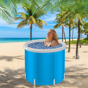 Bañera de Hielo Plegable Portátil de PVC Grande con Ducha y Limpiador para Terapia de Recuperación por Inmersión en Frío para Atletas - Product Image 4