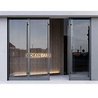 Puerta de Entrada de Aluminio para Tienda, Eficiente Energéticamente, Doble Acristalamiento, Aislada, con Certificación CE