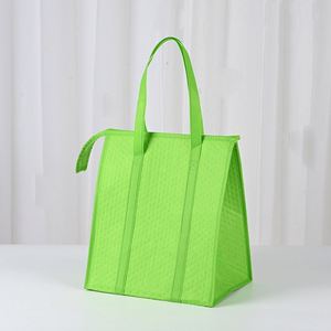 Sac isotherme pliable grand format pour livraison, sac de transport portable vert pour restaurant, sac à déjeuner réutilisable en non-tissé pour plats à emporter - Product Image 3