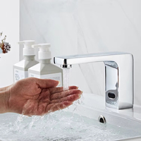 Robinet de lavabo sans contact HONGDEC avec capteur infrarouge, robinet de salle de bain à montage sur comptoir