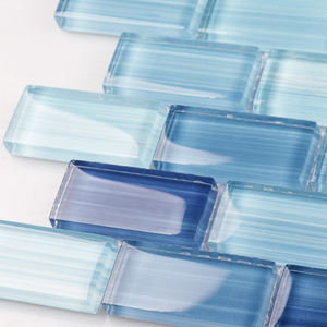 Usine vente en gros mur <span class=keywords><strong>de</strong></span> douche motif brossé aqua vert mélangé bleu iridescent <span class=keywords><strong>piscine</strong></span> carrelage cristal verre mosaïque - Product Image 5