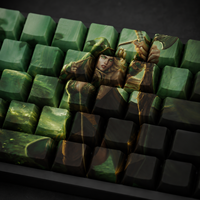 Keyboards Diy Custom LOL Sherwood Forest Ashe 68 Key PBT Dye Sublimation Side Printed Keycaps Cherry Profile Keyboard Set