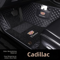 Tapis de sol de voiture à couverture complète antidérapants, doublure de protection pour les pieds, double couche, boucle en fil métallique, tapis de sol de voiture sur mesure pour Cadillac