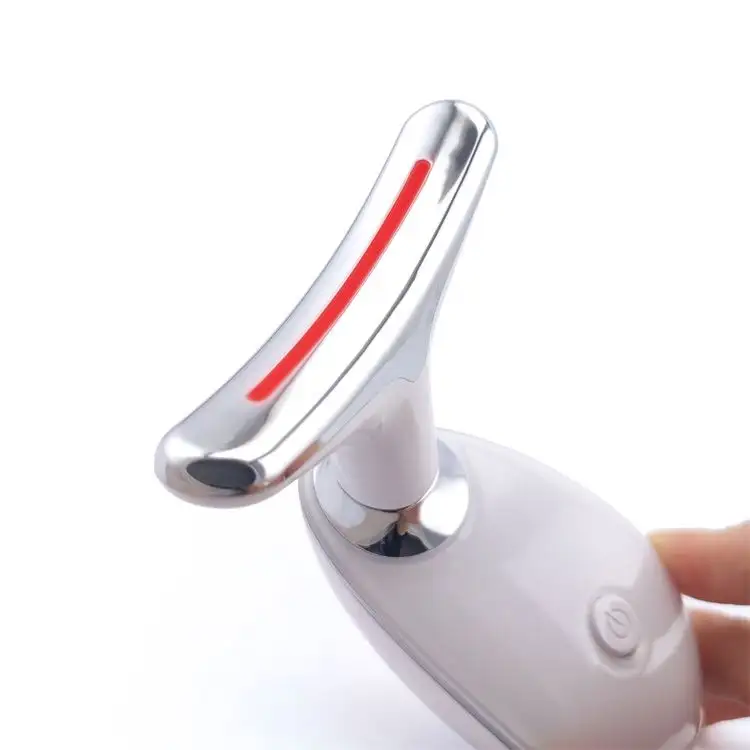 Anti-rugas Pele Apertando Vibração Massager Luz Vermelha Terapia 3 Cor Handheld Levantamento Pescoço Microcorrente Beleza Dispositivo