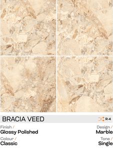 Bracia veed กระเบื้องหินอ่อนโทนสีเดียวดีไซน์ทันสมัย600X600MM 100% - Product Image 3