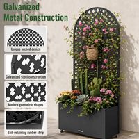 Jardinière en métal moderne de haute qualité, design en maille surélevée, anti-corrosion, en aluminium découpé au laser avec trous de drainage