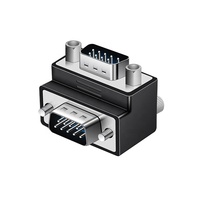 Adaptateur DB9 Mâle-Femelle vers Femelle-Mâle, tête interchangeable, petit format, à angle droit 90 degrés, connecteur de port série DB9 à broches orientées vers l'intérieur