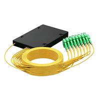 Splitter Serat Optik PLC SM Single Mode Pasif 1x16 SC APC ABS Cassetted, Konektor Optik untuk FTTH di Panel Patch ODF FTTX