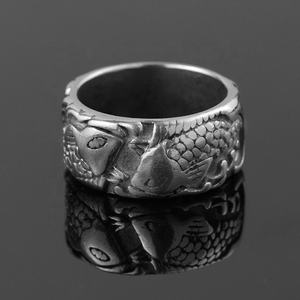 Bracelets Joncs et Bagues pour Fille, Ensembles de Bijoux en Acier Inoxydable avec Breloques, Design 3D Animal Poisson Carpe, Accessoires Traditionnels Porte-Bonheur - Product Image 4