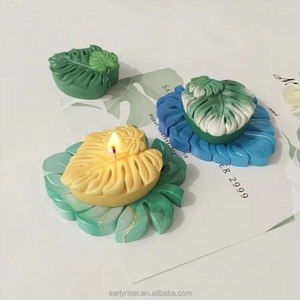 RESIN GO DM1002 3D DIY Leaf Resin Coaster Tray Molds Monstera <b>Soap</b> Aromatherapy Candle Silicone for Home Decoration Crafts - Product Image 4