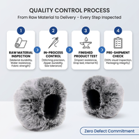 Protection anti-vent pour microphone en fourrure synthétique, réduction du bruit du vent, housse en fourrure pour microphone pour enregistrement sur le terrain