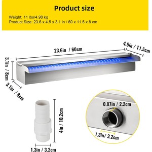 Fontana a LED in Acciaio Inox per Esterni, Cascata Decorativa per <span class=keywords><strong>Giardino</strong></span> e Cortile con Effetto Acqua Corrente - Product Image 4