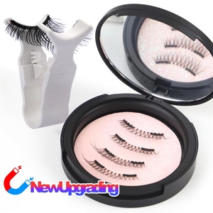 Ensemble de faux cils magnétiques avec applicateur, miroir et étui, sans colle, réutilisable, kit de maquillage pour les cils pour la beauté quotidienne - Product Image 2