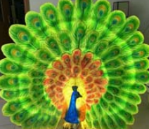 Luz LED de neón 3D con diseño de pavo real, personalizada, IP65, con estructura de resina transparente y fibra de vidrio para uso en exteriores, césped y parques, para iluminación. - Product Image 1