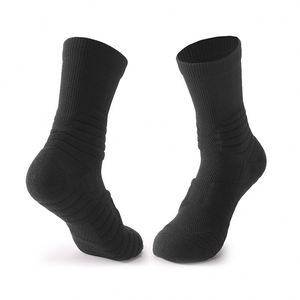 Chaussettes de sport professionnelles pour hommes, mi-mollet, en tissu éponge, absorbantes, antidérapantes, à semelle épaisse et respirantes - Product Image 1