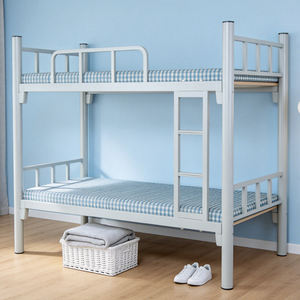 Commercial Grade Iron Frame Bunk <strong>Bed</strong> Heavy Duty Full Size Double Deck <strong>Space</strong> <strong>Saver</strong> for Workers - Product Image 1