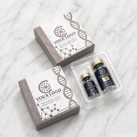 Boîte pliable en carton noir mat avec logo personnalisé, compatible avec les flacons en verre de 3 ml et 10 ml, emballage pour flacons en verre de recherche