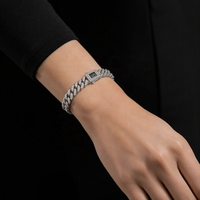 Bracelets tendance en laiton avec fermoir mousqueton, zircon incrusté, style punk hip-hop, chaîne cubaine, vente en gros pour hommes