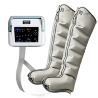 Masseur de récupération des jambes à compression d'air numérique rechargeable LEAMAI LM-C à 6 chambres séquentielles pour le bien-être, avec fonction chauffante