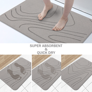 Buena calidad 40*60Cm piso 60X90 Cm secado rápido diatomita plegable plato secado baño piedra estera para baños - Product Image 4