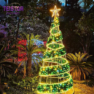 Éclairage décoratif de Noël en forme de cône avec étoile sur le dessus pour les paysages extérieurs de la saison des fêtes - Product Image 3