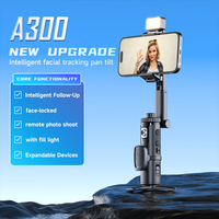 ADYSS A300 Support de suivi panoramique en direct de bureau 360 de haute qualité pour selfie sticks AI suivi automatique du visage