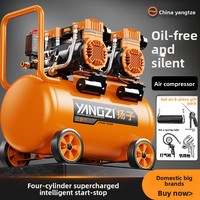Petit compresseur d'air portable sans huile 220 V, silencieux, de qualité industrielle, haute pression, pour le travail du bois, avec garantie d'un an