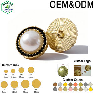 Bottoni con Gambo in Lega di Zinco, Ottone e <span class=keywords><strong>Acciaio</strong></span> Inossidabile Placcati Oro, Certificati Oeko-Tex, Personalizzabili OEM ODM, da 12L a 40L, per Baju Melayu - Product Image 1