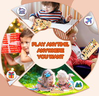 Tableau d'activités avec 19 interrupteurs lumineux LED, jouets Montessori pour les enfants de 1, 2 et 3 ans, tableau sensoriel en bois, jouets de voyage pour tout-petits