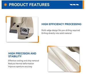 Broca Indexable OLLOY C32, Vástago de 34.5mm, Longitud 4D, Refrigeración Interna, Inserto de Carburo WC06, Acabado Plateado, <span class=keywords><strong>Automotriz</strong></span>/Mecánico - Product Image 5