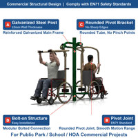 SageDelightRides Équipement de fitness extérieur commercial, aire de jeux accessible aux fauteuils roulants, avec fonction de descente assistée pour enfants, en acier, pour écoles, vente en gros