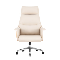 Chaise de bureau de direction en bois moderne de haute qualité avec coussin de style maille design ergonomique