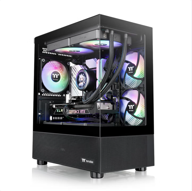 Black Mid Tower Gamer Computer MATX PC Cabinet Case Tempered Glass Side Panel Popular Computer Casing