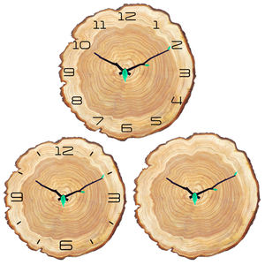 Horloge murale décorative en bois rustique de conception de chiffres arabes grande horloge murale en bois ronde décorative faite à la main de 12 pouces - Product Image 2